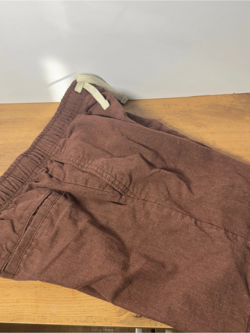 Old Navy Kids Brown Linen-Blend Shorts with Drawstring Size XL 14-16